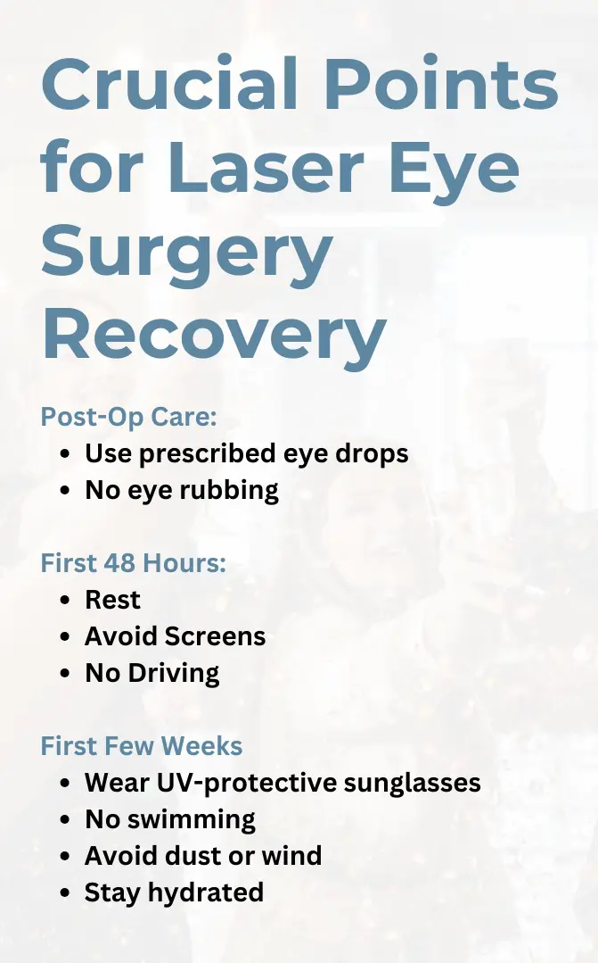 crucial points for laser eye surgery recovery